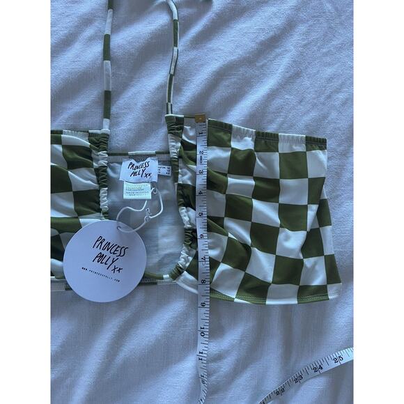 Princess Polly Latina Halter‎ Top Checkerboard Green Sz 12 NWT - Picture 6 of 7